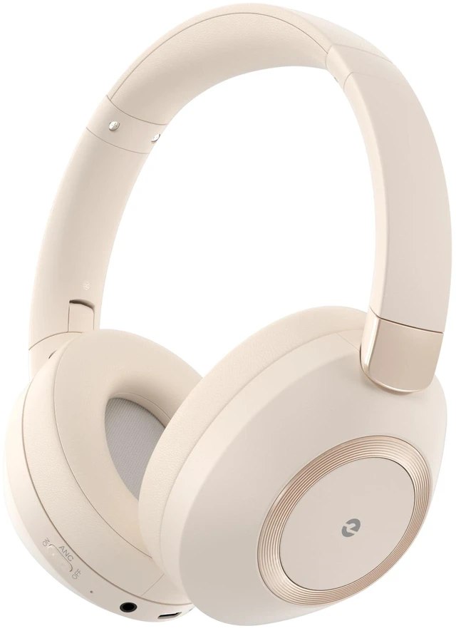 Main image of Active Noise Cancelling Headphones, 100H Bluetooth Headphones Wireless Headphone with Microphone, Over Ear Headphones Wireless with Deep Bass, Fast Charging for Travel, Work, Study-White
