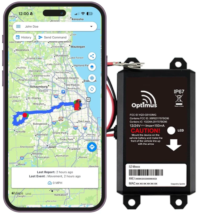 Main image of Wired Vehicle GPS Tracker - Car Battery Install, Low Cost Plans Easy Installation on Car's Battery - Low Cost Subscription Plan Options