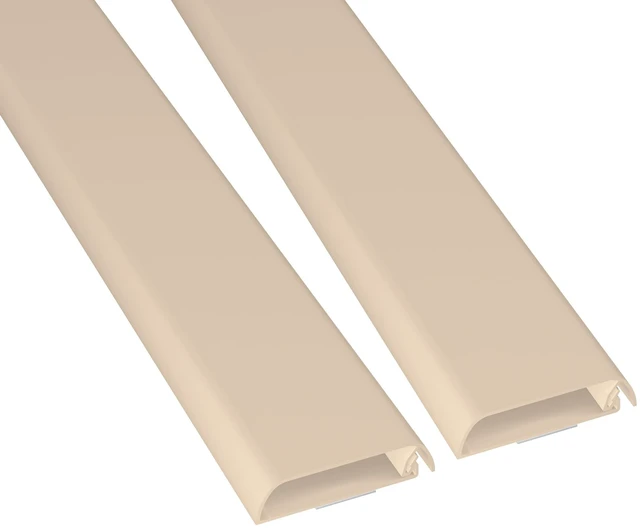 Main image of TV Wall Mount Cord Hider, Hide Mounted TV Cables, Wire Covers, Self Adhesive Cover for Cords, Paintable, Low Profile, Seamless Cable Raceway - 2X 2.36in W x 0.59in H x 15.7in L - Beige