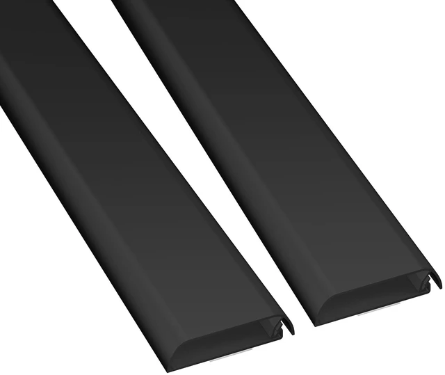Main image of TV Wall Mount Cord Hider, Hide Mounted TV Cables, Wire Covers, Self Adhesive Cover for Cords, Paintable, Low Profile, Seamless Cable Raceway - 2X 2.36in W x 0.59in H x 15.7in L - Black