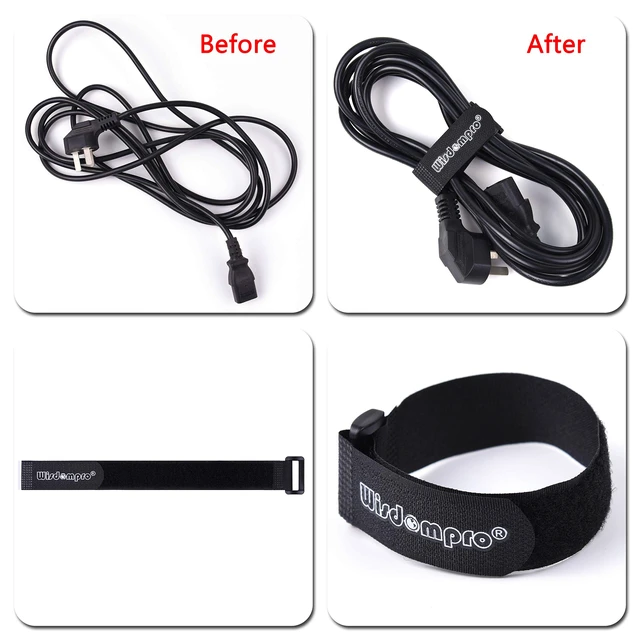 Alt view image 3 of 7 - 20 Pack (8 12 18 24 Inch) Hook and Loop Tie Down Strap Heavy Duty Durable Nylon, Reusable, Long, Wide, Black, Functional, Adjustable Fastening Cinch Strap Cable Cord for Home, Office, Outdoor