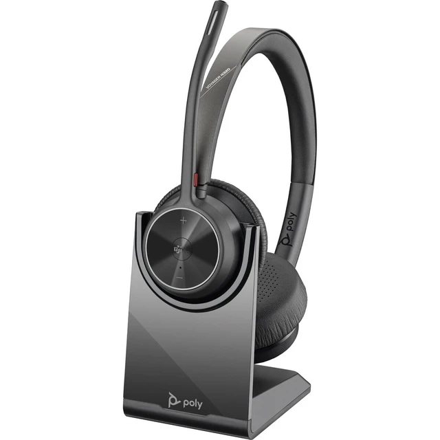 Alt view image 2 of 3 - Poly - Voyager 4320 UC Wireless Headset (Plantronics) - Headphones with Boom Mic - Connect to PC/Mac via USB-A Bluetooth Adapter, Cell Phone via Bluetooth - Works with Teams, Zoom & More