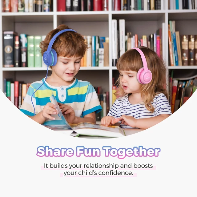 Alt view image 6 of 6 - Kids Headphones with 85dB Volume Limit,On Ear Headphones,Adjustable and Flexible for Toddlers to Adults,Suit for School Classroom Students Teens Children