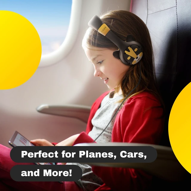 Alt view image 4 of 7 - Wired Toddler Headphones for 1-7 Years Old 85dB Volume Limited Baby Headphones for Plane and Car Travel Children Headset for Airplane, iPad and Tablet, Kids Headphone with Cord for Children