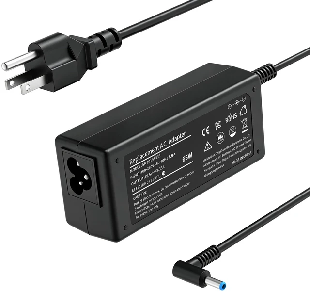 Main image of 65W 45W Smart Blue Tip Power Adapter Compatible with HP Elitebook for HP Pavilion x360 14 15 17, Elitebook 850-G3 840-G3, Chromebook 14 Series