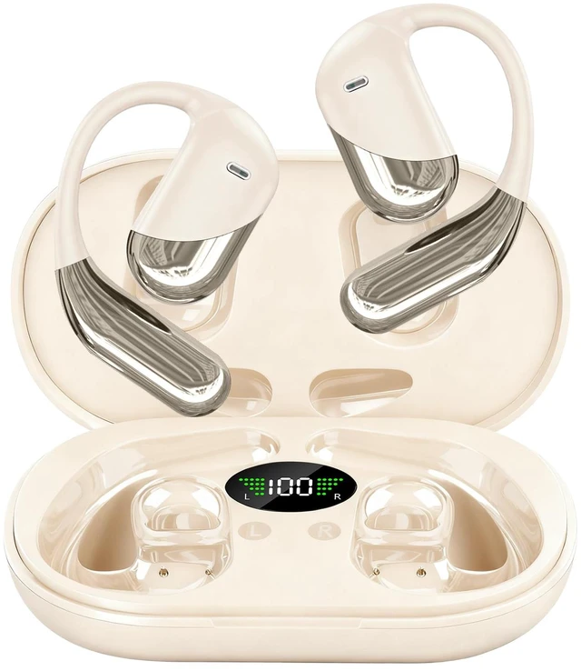 Main image of 2026 Open Ear Clip Wireless Earbuds Headphones, Bluetooth Built-in Mic, IPX7 Waterproof, LED Display Charging Case,Ear Hooks Ear Buds Ultra,Design for Running/Walking/Workout/Cycling/Gym
