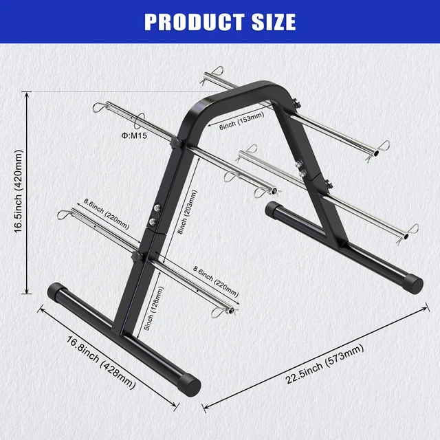 Alt view image 7 of 7 - Portable Wire Spool Caddy, Heavy-Duty Cable Dispenser with 4 Rods Black Electrical Wire Caddy, Steel Structure Wire Spool Rack with Adjustable Rods for Effortless Spool Storage & Dispensing