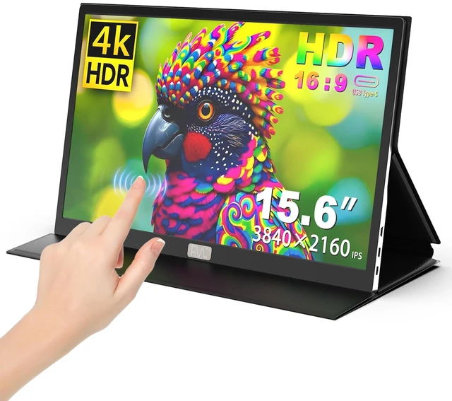 Main image of 4K Portable Monitor,15.6-inch Portable Touch Monitor, HDR Support 100% sRGB Lightweight Metal Portable Travel Monitor Compatible with Laptops/PCs/Macs/PS5/PS4/Switch