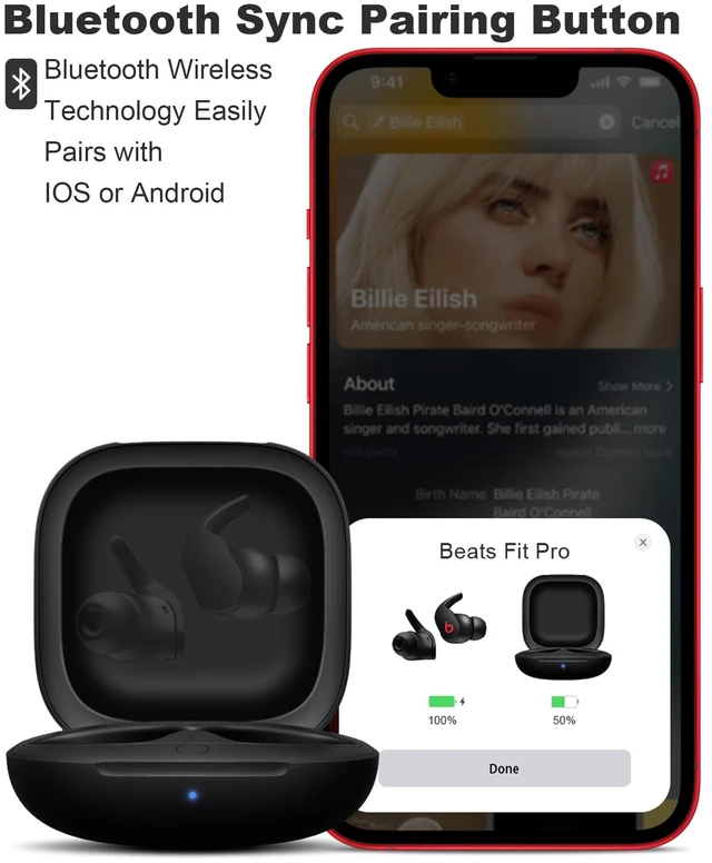 Alt view image 2 of 7 - Charging Case Replacement for Fit Pro Wireless Charger Case with Bluetooth Pairing Button, 700mAh Battery, Earbuds Not Included
