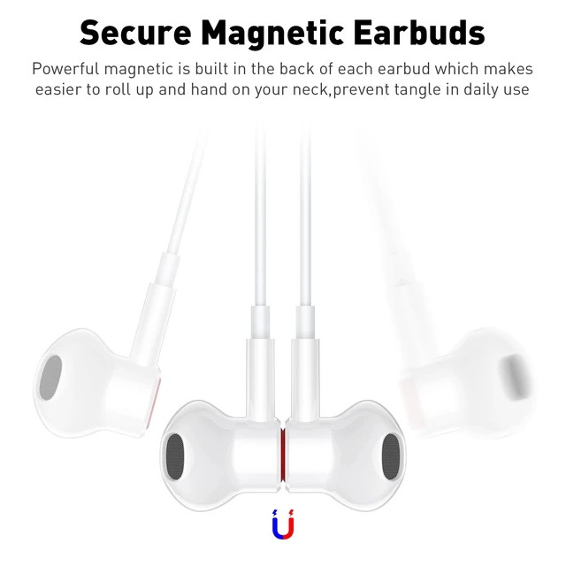 Alt view image 3 of 6 - USB C Headphones Magnetic Wired Earbuds with Mic for Apple/Samsung Android Type C Earphones USBC Ear Bud Corded for iPhone 15 Pro Max 16 17 17e 18 Duo/Galaxy S26 S25 S24 Plus S23 S22 S21 Note 20 Ultra