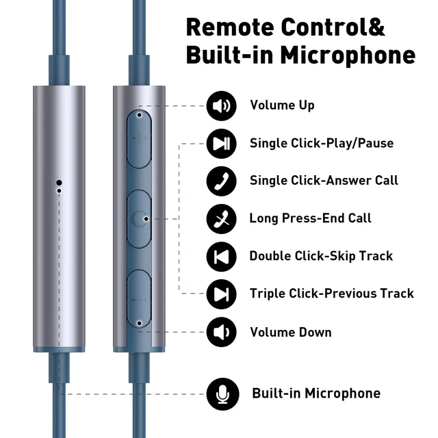 Alt view image 5 of 7 - USB C Headphones Magnetic Wired Earbuds with Mic for Apple/Samsung Android Type C Earphones USBC Ear Bud Corded for iPhone 15 Pro Max 16 17 17e 18 Duo/Galaxy S26 S25 S24 Plus S23 S22 S21 Note 20 Ultra