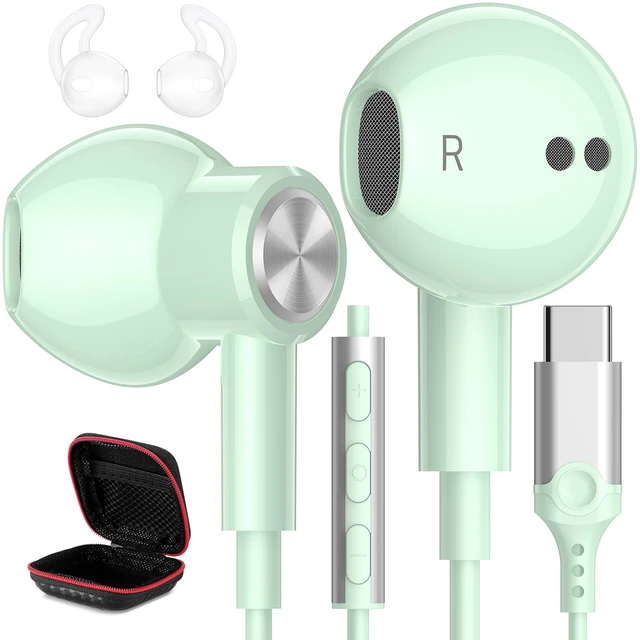 Main image of USB C Headphones Magnetic Wired Earbuds with Mic for Apple/Samsung Android Type C Earphones USBC Ear Bud Corded for iPhone 15 Pro Max 16 17 17e 18 Duo/Galaxy S26 S25 S24 Plus S23 S22 S21 Note 20 Ultra