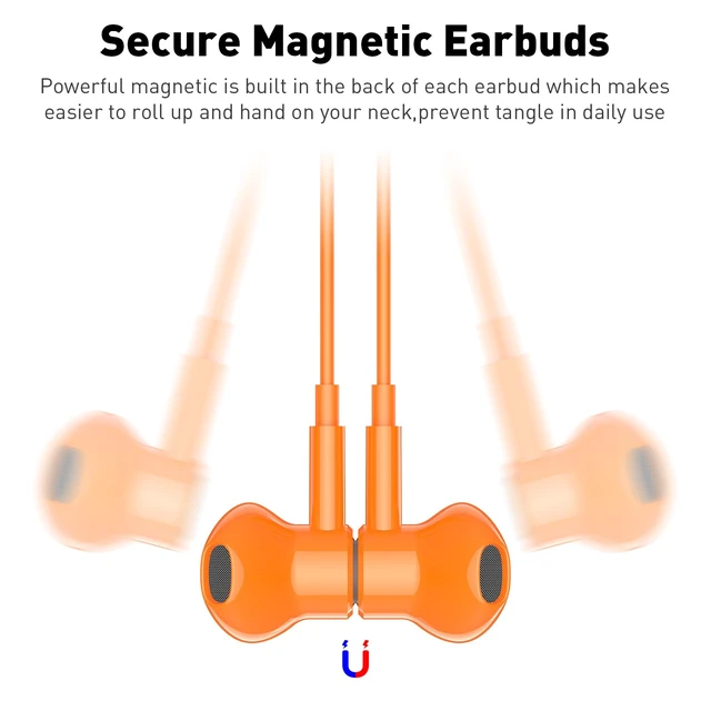 Alt view image 3 of 7 - USB C Headphones Magnetic Wired Earbuds with Mic for Apple/Samsung Android Type C Earphones USBC Ear Bud Corded for iPhone 15 Pro Max 16 17 17e 18 Duo/Galaxy S26 S25 S24 Plus S23 S22 S21 Note 20 Ultra
