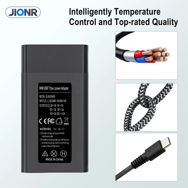 Alt view image 5 of 7 - 90W USB-C PD Charger Replacement HP TPN-DA08 2LN85AA Laptop Adapter 20V 4.5A AC Adapter Power For Spectre x360, Envy, EliteBook, Dragonfly, ZBook, Pavilion Plus Type C Notebook Computers