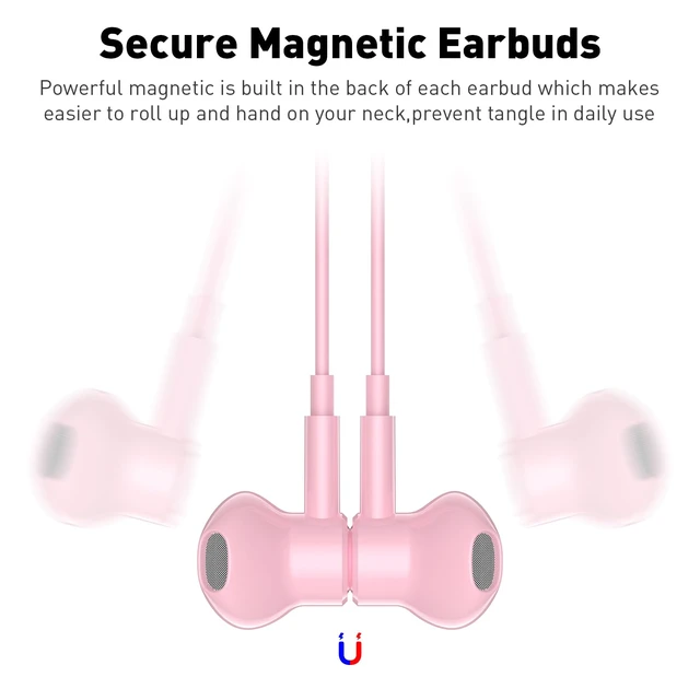 Alt view image 2 of 7 - USB C Headphones Magnetic Wired Earbuds with Mic for Apple/Samsung Android Type C Earphones USBC Ear Bud Corded for iPhone 15 Pro Max 16 17 17e 18 Duo/Galaxy S26 S25 S24 Plus S23 S22 S21 Note 20 Ultra