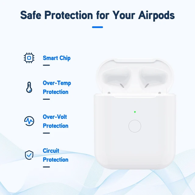 Alt view image 2 of 7 - Replacement Airpod Wireless Charging Case Charging Case Compatible for Air Pod 1st 2nd Generation, Airpods1&2 Charger Case Replacement,Bluetooth Pairing