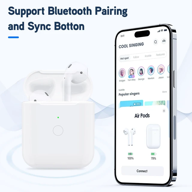 Alt view image 4 of 7 - Replacement Airpod Wireless Charging Case Charging Case Compatible for Air Pod 1st 2nd Generation, Airpods1&2 Charger Case Replacement,Bluetooth Pairing