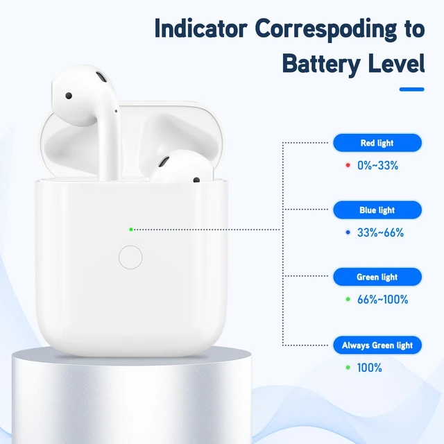 Alt view image 7 of 7 - Replacement Airpod Wireless Charging Case Charging Case Compatible for Air Pod 1st 2nd Generation, Airpods1&2 Charger Case Replacement,Bluetooth Pairing
