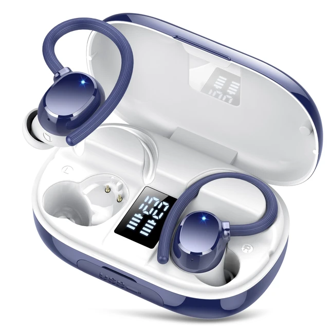 Main image of Ear Buds Wireless Earbuds Bluetooth Headphones with 128H Playtime LED Digital Display Charging Case, Over-Ear Hook with Mic, Stereo Sound, IPX7 Waterproof Earphones for Workout/Running