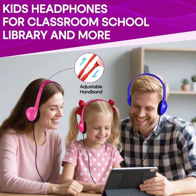 Alt view image 5 of 7 - Kids Headphones Bulk 20 Pack for School Classroom Students Children Toddler Boys Girls Teen Adults