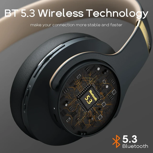 Alt view image 5 of 7 - Bluetooth Headphones Over Ear, 90H Playtime, 3EQ Mode, with ENC Mic Hifi Stereo Sound, Lightweight, Headphones Wireless with Soft Memory Foam Earpads, Deep Bass for Home Office Cellphone PC
