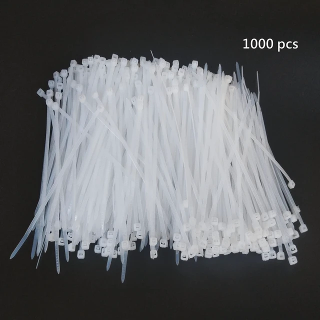 Alt view image 3 of 7 - Zip Ties 1000 pcs 8 inch Cable Zip Ties, Premium Plastic Wire Ties with 40 LBS Tensile Strength, UV Resistant Cable Ties, White Nylon Tie Straps