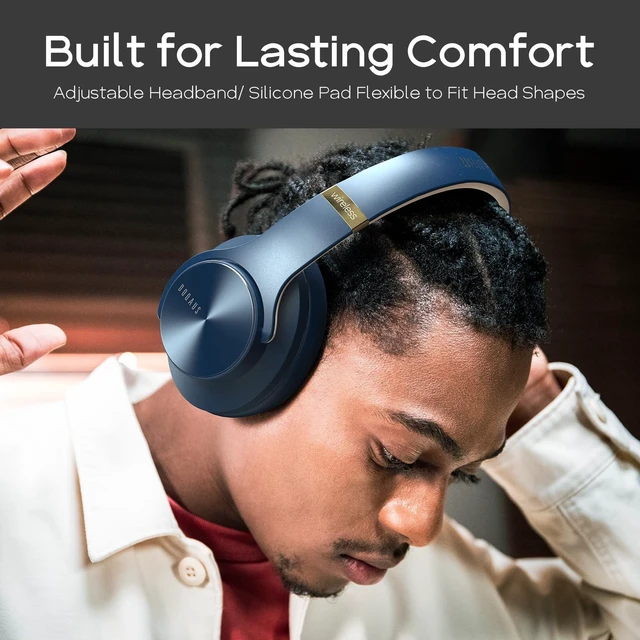 Alt view image 4 of 7 - Bluetooth Headphones Over Ear, 90H Playtime, 3EQ Mode, with ENC Mic Hifi Stereo Sound, Lightweight, Headphones Wireless with Soft Memory Foam Earpads, Deep Bass for Home Office Cellphone PC