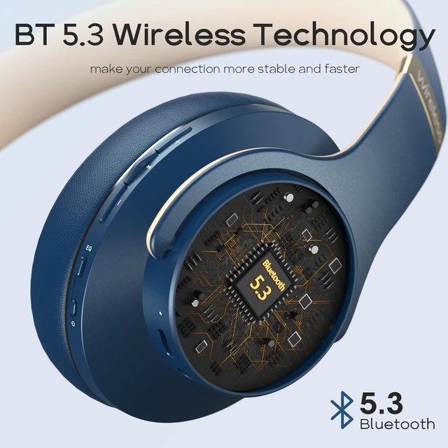 Alt view image 5 of 7 - Bluetooth Headphones Over Ear, 90H Playtime, 3EQ Mode, with ENC Mic Hifi Stereo Sound, Lightweight, Headphones Wireless with Soft Memory Foam Earpads, Deep Bass for Home Office Cellphone PC