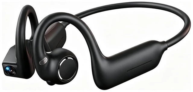 Main image of E12 Bone Conduction Headphones with Camera, Open-Ear, Comfort Fit, Hi-Fi Hands-Free POV Camera, AI Translation & Smart Conversation, Wireless Bluetooth Sport Earphones with App for Running & Travel