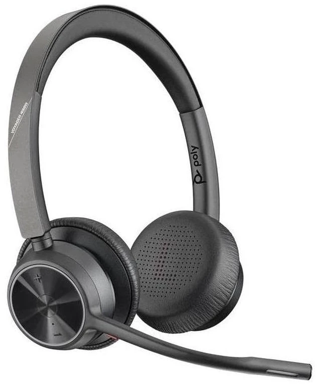 Main image of Poly - Voyager 4320 UC Wireless Headset (Plantronics) - Headphones with Boom Mic - Connect to PC/Mac via USB-C Bluetooth Adapter, Cell Phone via Bluetooth - Works with Teams, Zoom & More,Black
