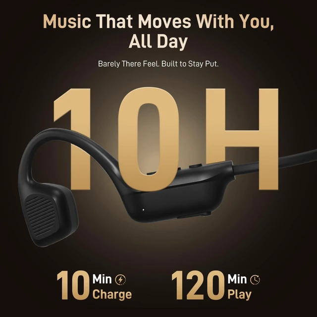 Alt view image 6 of 7 - Bone Conduction Headphones, Bluetooth 6.0 Open-Ear Sports Headphones Advanced Bone Conduction Tech, 12-Hour Playtime, Lightweight Bone Conduction Earbuds for Running, Cycling