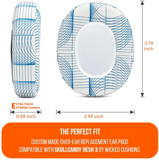 Alt view image 5 of 7 - PadZ Crusher Evo - Earpads for Skullcandy Crusher Evo & Hesh ANC Made by Wicked Cushions Also fits Crusher Wireless & More, Enhanced Comfort & Sound Isolation Ivory Tide
