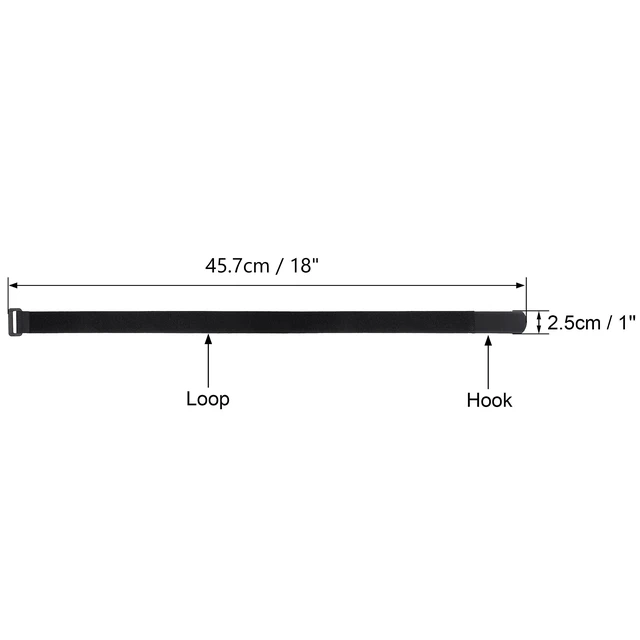 Alt view image 3 of 7 - 12 Pack 1 x 18 Inch Long Hook and Loop Tie Down Straps Heavy Duty Durable Nylon, Reusable, Large, Wide, Black, Functional Adjustable Fastening Cinch Strap Cable Cord for Home, Office, Outdoor