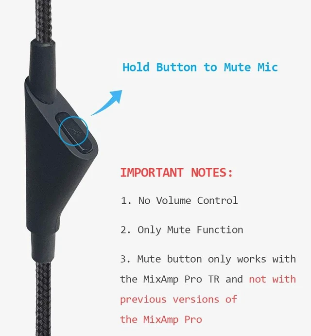 Alt view image 2 of 6 - 2M Inline Mute(Hold Button) Nylon Braided Cord for Astro A40 Headsets Inline Mute Function(Hold Button)Audio Cable, 2 Meter Long, Nylon Braided, Compatible with Astro A40 Headsets