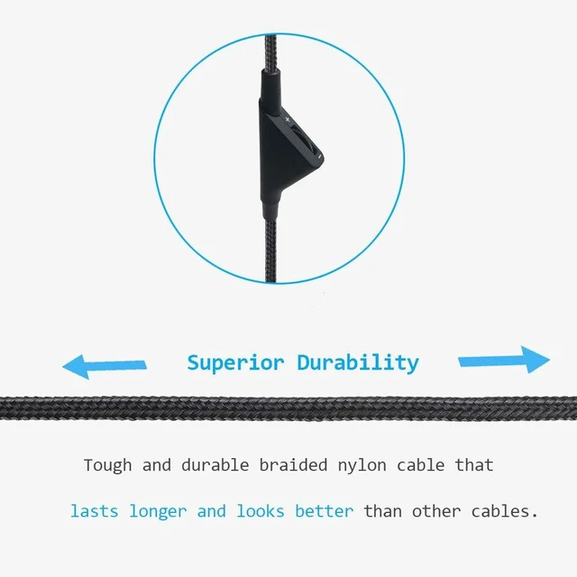 Alt view image 4 of 5 - 3M Volume Control Nylon Braided Cord for Astro A10 A40 Headsets Inline Volume Control, 3 Meter Long, Nylon Braided, Compatible with Astro A10 A40 Headsets
