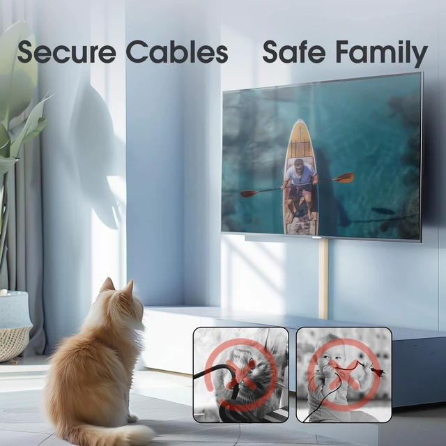 Alt view image 7 of 7 - Large Cord Hider - 47in Wire Hiders for TV on Wall, Paintable Cable Hider, X-Large Cable Management Kit, Cord Hiding for Wall, W1.6in H0.8in, Beige