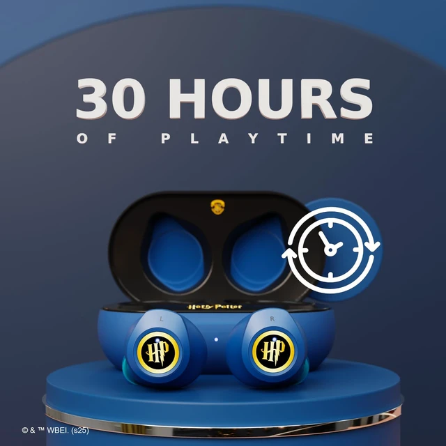 Alt view image 3 of 7 - Harry Potter Ravenclaw Wireless Bluetooth Earbuds with Charging Case, Built-in Mic, 30 Hr Playtime, Officially Licensed Harry Potter Gifts for Women, Men, Teens, Kids & All Fans of Ravenclaw
