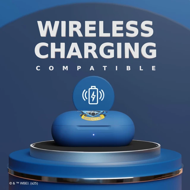 Alt view image 5 of 7 - Harry Potter Ravenclaw Wireless Bluetooth Earbuds with Charging Case, Built-in Mic, 30 Hr Playtime, Officially Licensed Harry Potter Gifts for Women, Men, Teens, Kids & All Fans of Ravenclaw