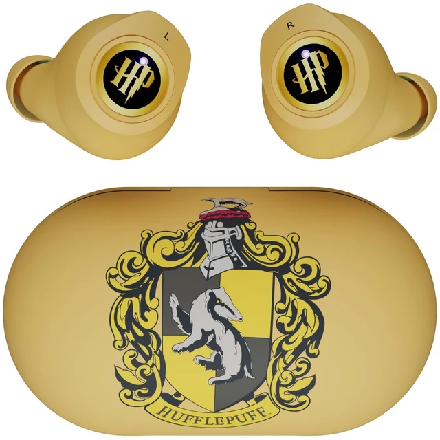 Main image of Harry Potter Hufflepuff Wireless Bluetooth Earbuds with Charging Case, Built-in Mic, 30 Hr Playtime, Officially Licensed Harry Potter Gifts for Women, Men, Teens, Kids & All Fans of Hufflepuff