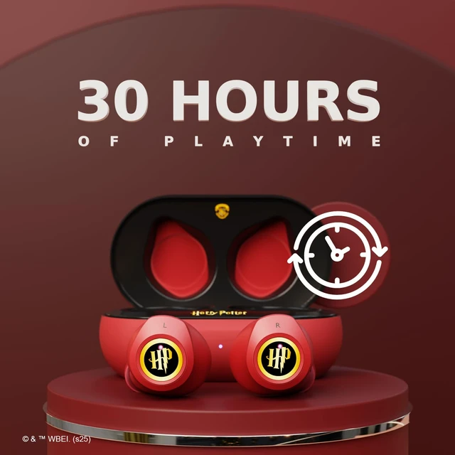Alt view image 3 of 7 - Harry Potter Gryffindor Wireless Bluetooth Earbuds with Charging Case, Built-in Mic, 30 Hr Playtime, Officially Licensed Harry Potter Gifts for Women, Men, Teens, Kids & All Fans of Gryffindor