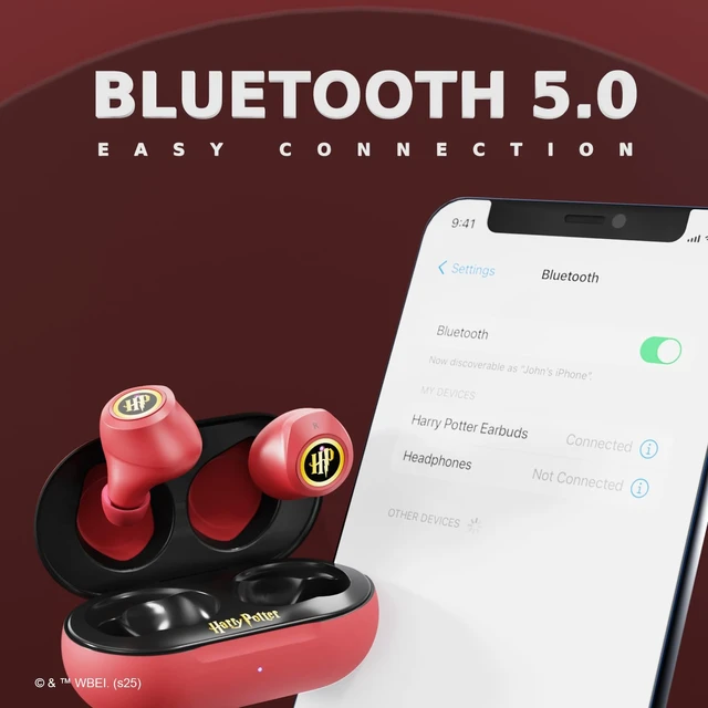 Alt view image 6 of 7 - Harry Potter Gryffindor Wireless Bluetooth Earbuds with Charging Case, Built-in Mic, 30 Hr Playtime, Officially Licensed Harry Potter Gifts for Women, Men, Teens, Kids & All Fans of Gryffindor