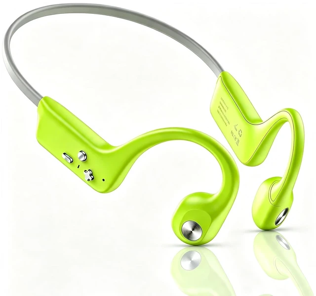 Main image of Bone Conduction Headphones, Bluetooth 6.0 Open Ear Headphones with Mic, Type-C Quick Charge, Long Battery Life, IPX5 Sweatproof, Lightweight Comfortable for Gym, Sports, and Driving(Green)