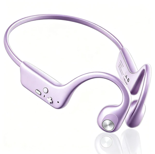 Main image of Bone Conduction Headphones, Bluetooth 6.0 Open Ear Headphones with Mic, Type-C Quick Charge, Long Battery Life, IPX5 Sweatproof, Lightweight Comfortable for Gym, Sports, and Driving(Purple)
