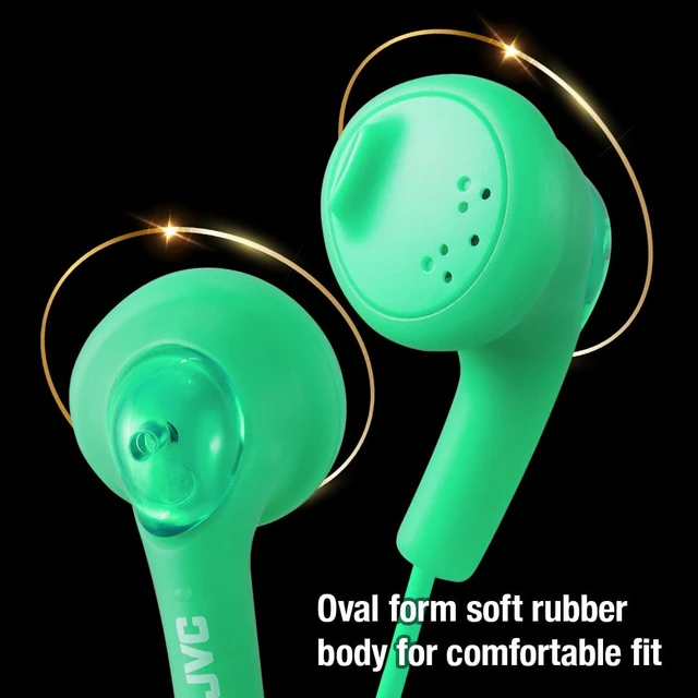 Alt view image 3 of 6 - HAF160P Gumy Ear Bud Headphone Pink Oval Form with Soft Rubber Body for Comfortable Fit, Powerful Sound with Bass Boost Design, Color Cord