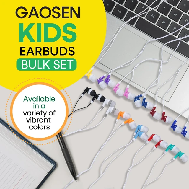 Alt view image 2 of 7 - Bulk Earbuds Headphones 100 Pack for Kids School Classroom,Multi Colored in-Ear Earphones,Student Wired Ear Buds with 3.5 mm Jack for Computer Chromebook Laptop PC(GS01, 100 Mixed)