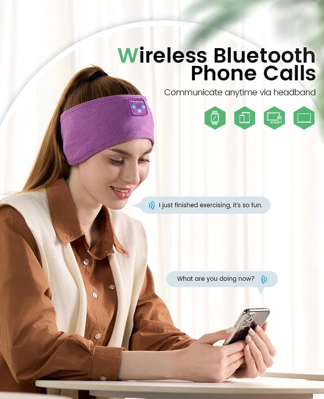 Alt view image 2 of 7 - Sleep Headphones Tech Gadgets Bluetooth Headband for Women Headband Headphone with Ultra-Thin HD Speakers & Mic, Perfect for Sleeping Yoga Running Workout Travel Sports Unique Gifts