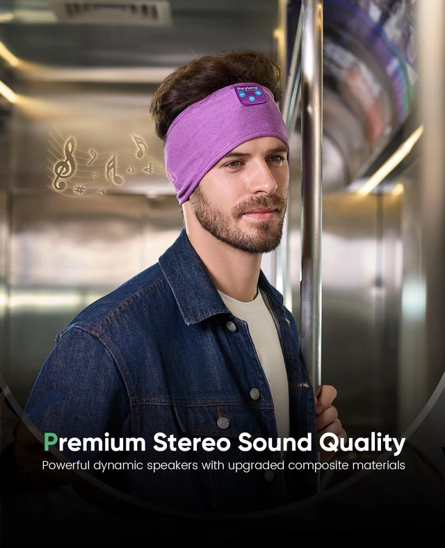 Alt view image 7 of 7 - Sleep Headphones Tech Gadgets Bluetooth Headband for Women Headband Headphone with Ultra-Thin HD Speakers & Mic, Perfect for Sleeping Yoga Running Workout Travel Sports Unique Gifts