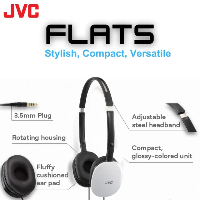 Alt view image 2 of 6 - Flats On-Ear Wired Headphones - Flat Foldable Design - 30mm Driver for Powerful Sound - Soft Ear-Pads for Comfort Steel Headband - Lightweight & Portable - PC/Laptop/Gaming - 3.5mm Slim Plug