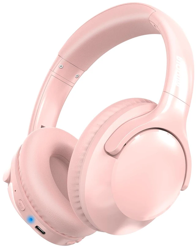 Main image of Bluetooth Headphones Over Ear 68H Playtime 6 EQ Wireless Headset with Microphone HiFi Stereo Foldable Lightweight Deep Bass for Travel Home Office Cellphone Pink