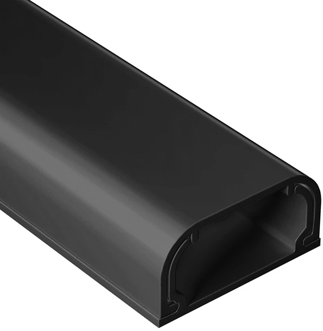 Main image of Large Cord Hider - 47in Wire Hiders for TV on Wall, Paintable Cable Hider, X-Large Cable Management Kit, Cord Hiding for Wall, W1.6in H0.8in, Black
